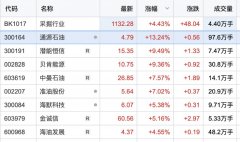 采掘行业板块异动拉升 通源石油涨超13%