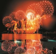 滴水湖烟花秀点亮“临港之夜”